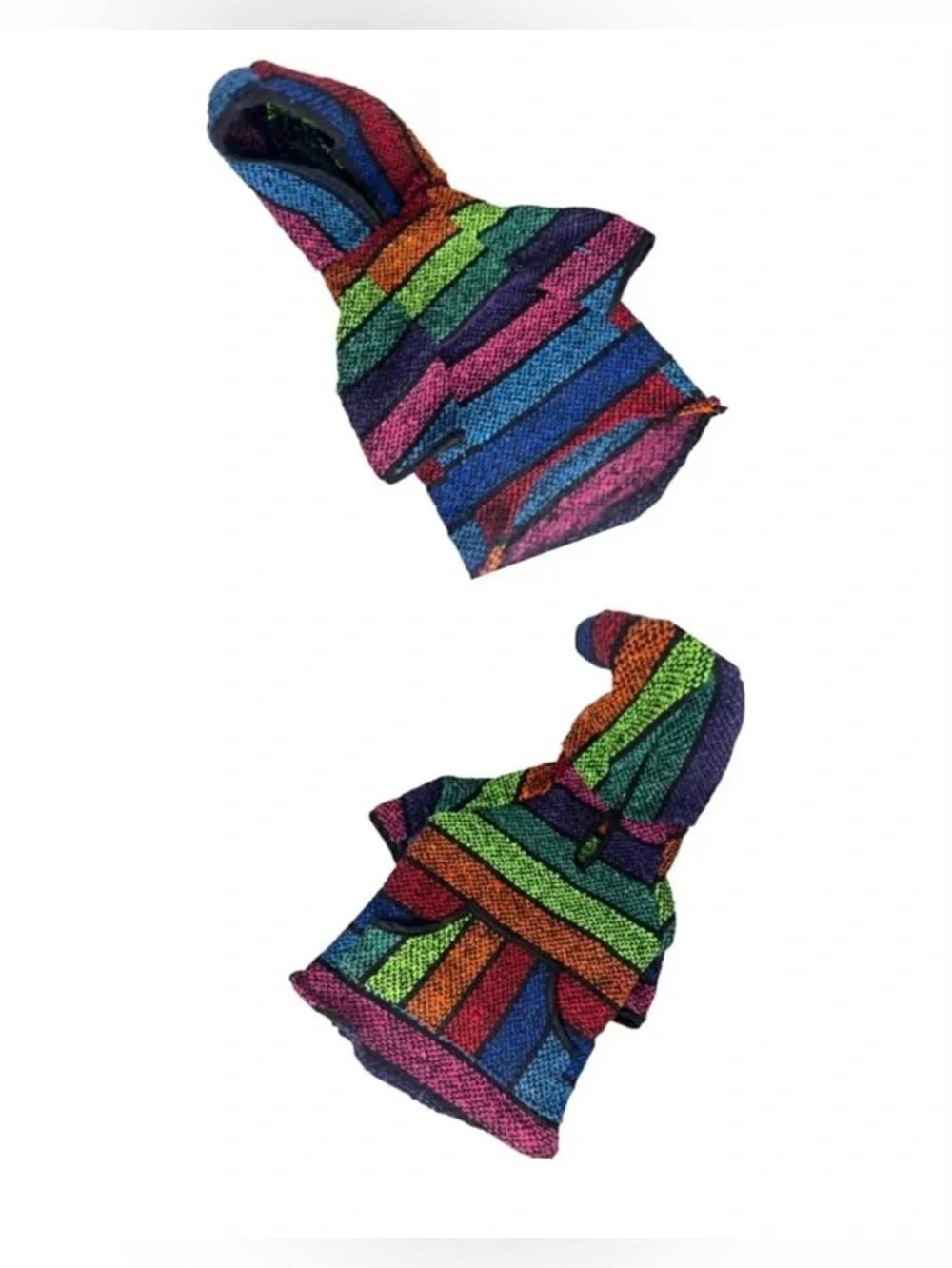 Colorful striped Mexican Jerga Dog sweater  size L